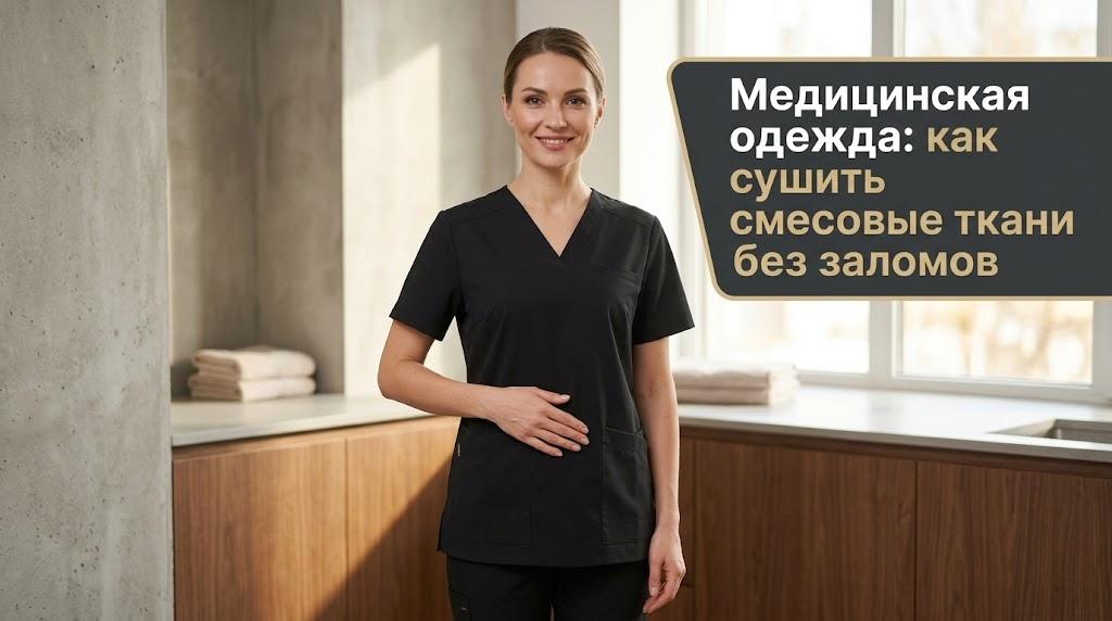    Советы по сушке медицинской одежды, чтобы избежать заломов на смесовых тканях. Medavibe
