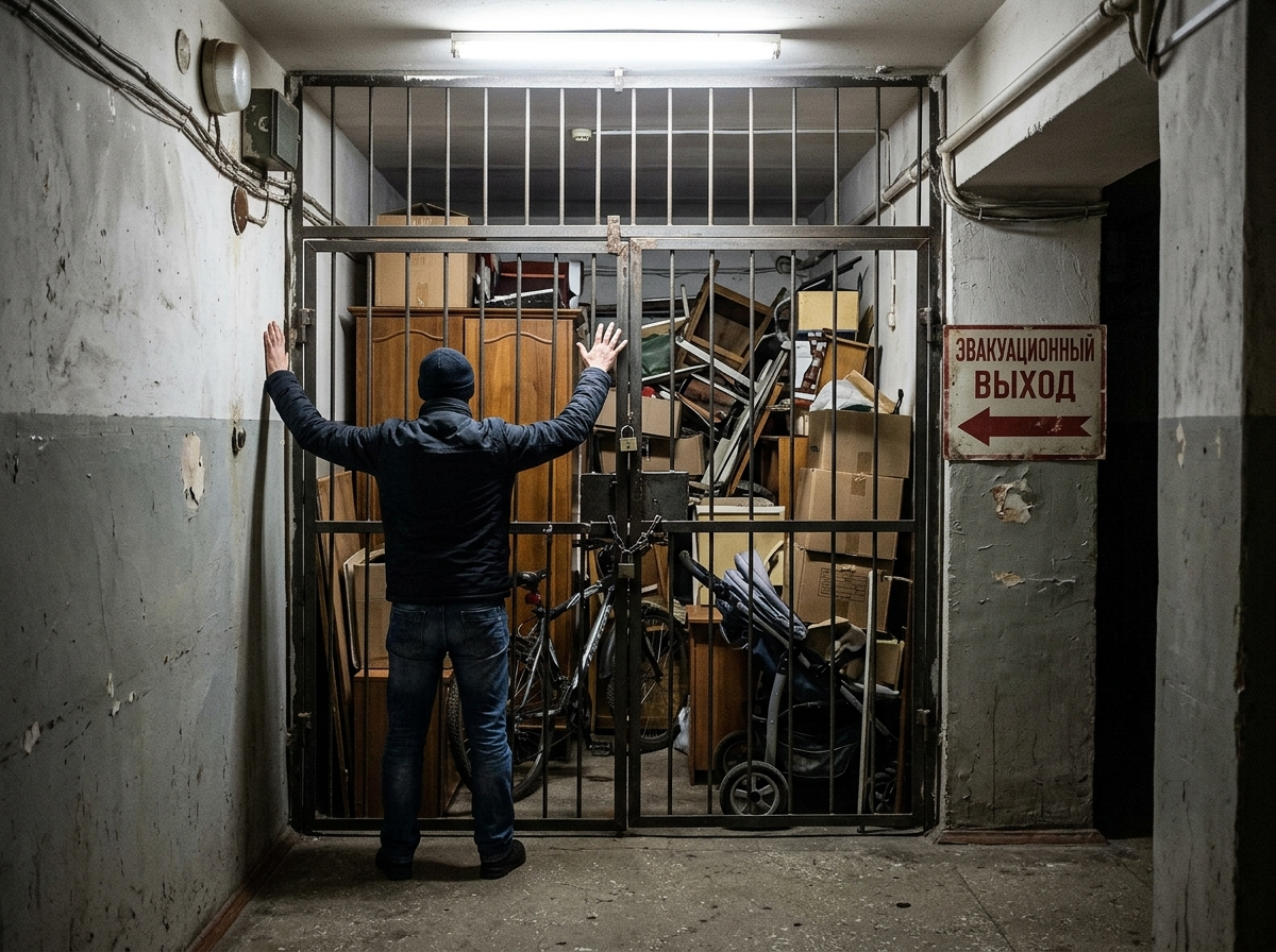 Полкоридора — его. Шкаф, велосипед, коляска — его. Эвакуационный выход — тоже его? Когда сосед поставит дверь — не терпите. Инструкция внутри.