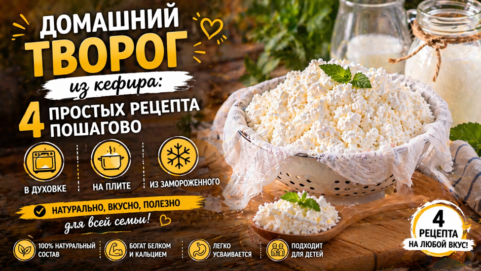 Домашний творог из кефира рецепт