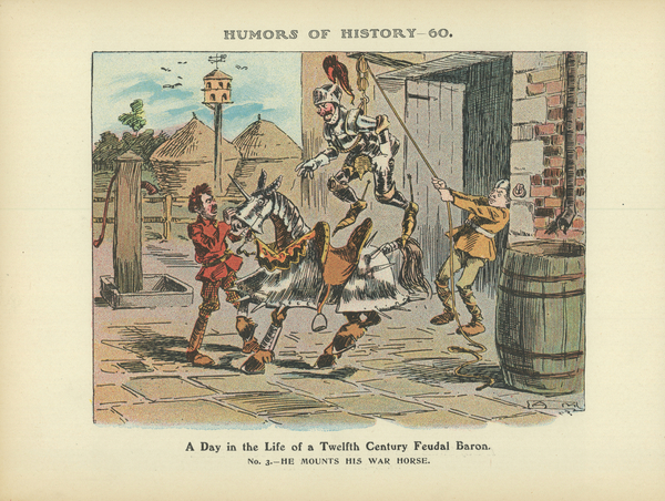 «Один день из жизни феодального барона XII века», юмористическое изображение 