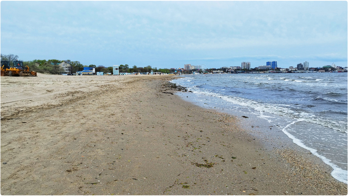 Текущее состояине песчаного пляжа до начала отсыпки (22 апреля 2026)