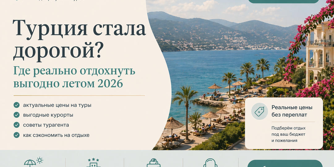 Турция стала дорогой? Где реально отдохнуть выгодно летом 2026 | цены на отдых в Турции