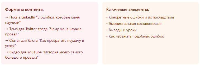 Превращаем честный рассказ о провалах в мощный контент о росте и обучении.