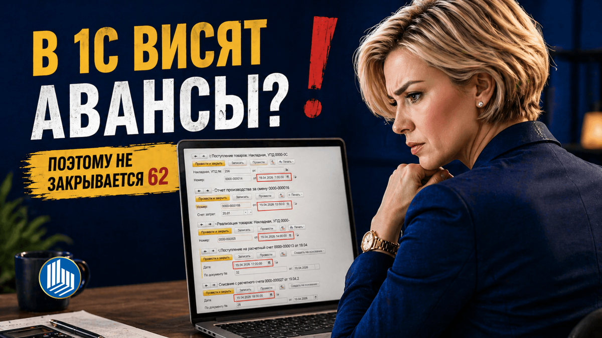 Почему в 1С «висят авансы» и не закрывается 62/60