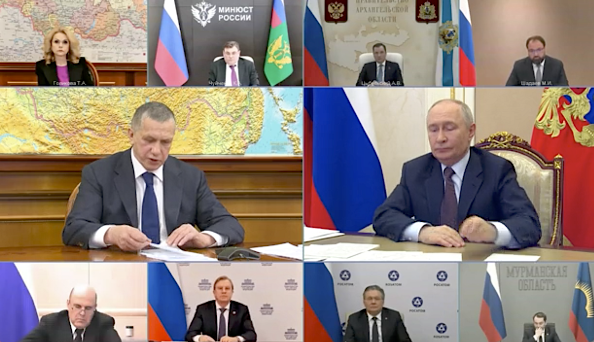 Скриншот видеоконференции совещания президента и правительства. Источник: kremlin.ru