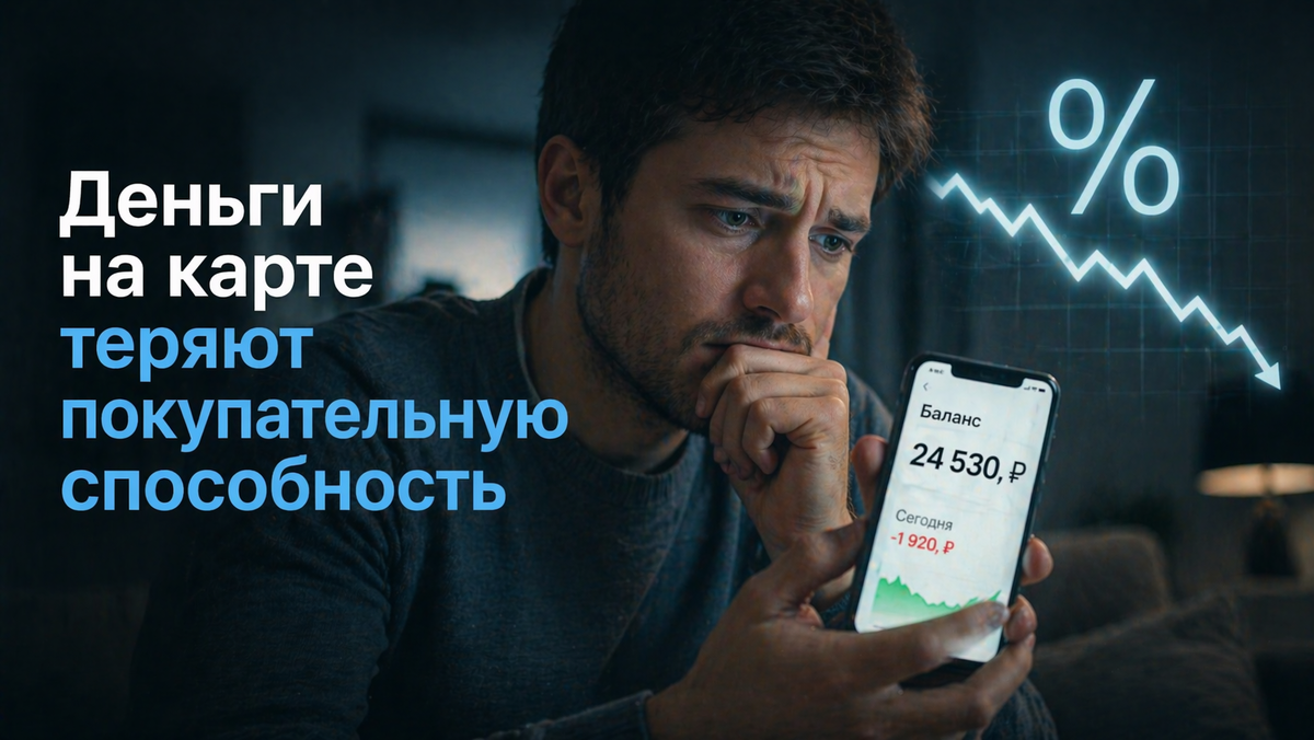 Доказательство: Инфляция 2025 года в России составила 5,6%, поэтому деньги на карте теряют ценность.
Источник: Банк России.
