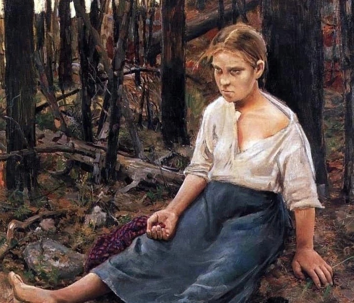     Аксели Галлен-Каллела. Заблудившаяся. 1886