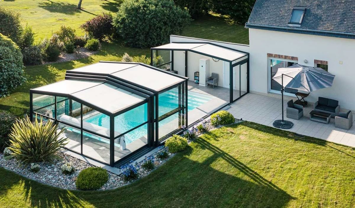 Телескопическая кровельная система Soffitto в открытом состоянии