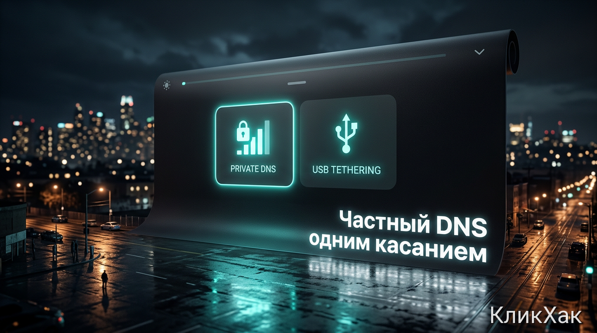 Миниатюрная шестерёнка управления Android-системой прямо в шторке уведомлений - один свайп заменяет шесть нажатий