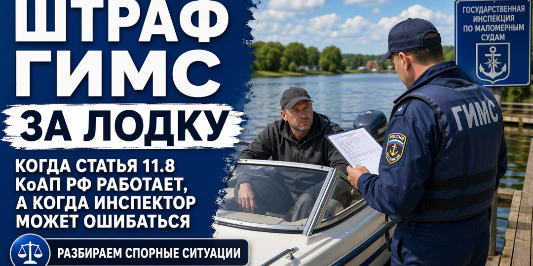 Штраф ГИМС за лодку: когда статья 11.8 КоАП РФ работает, а когда инспектор может ошибаться