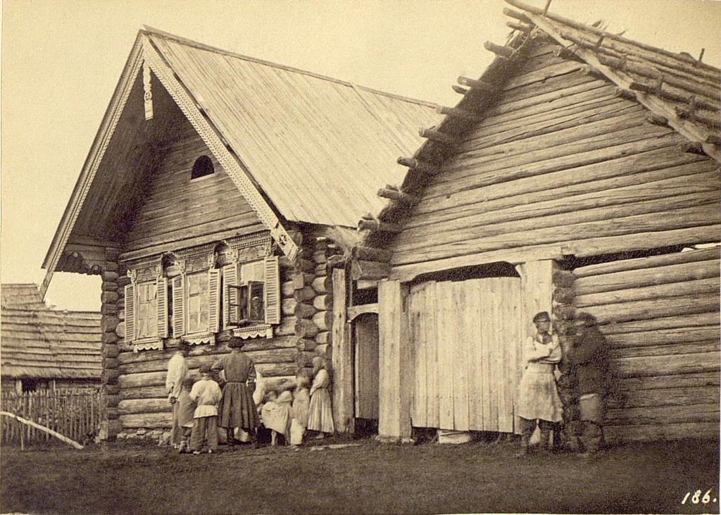 Крестьянская изба в Колпине.
Неизвестный автор, 1860-е, Санкт-Петербургская губ., слобода Колпино, Кунсткамера.