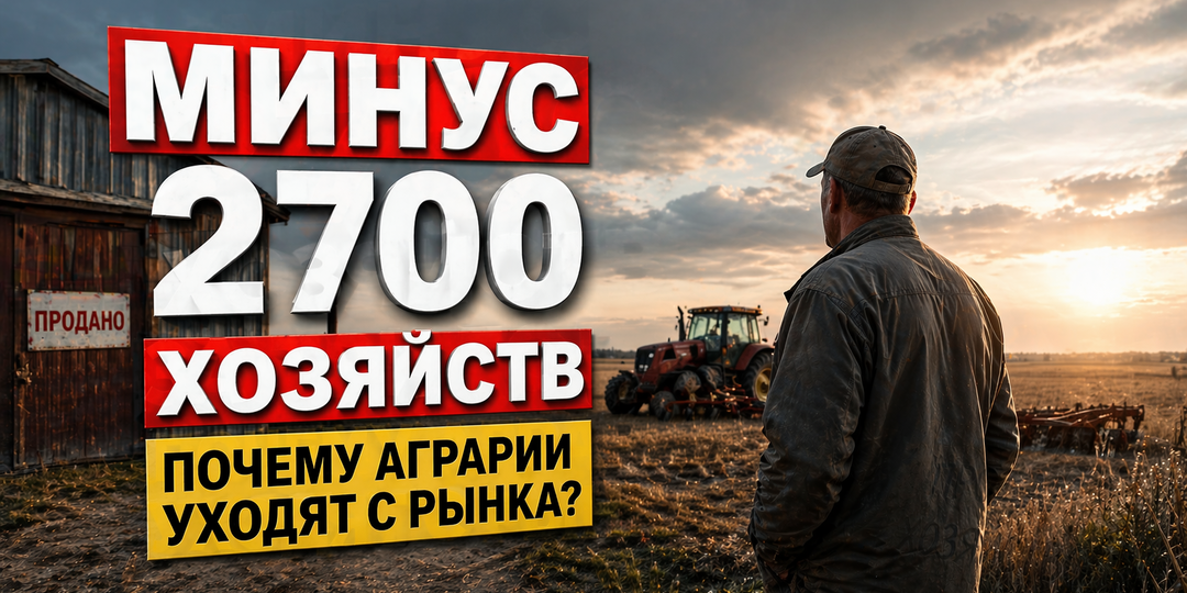 Минус 2700 хозяйств за три года: почему аграрии уходят с рынка?