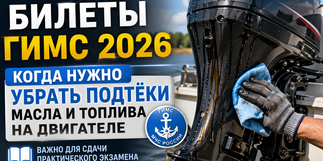 Билеты ГИМС 2026: когда нужно убрать подтёки масла и топлива на двигателе
