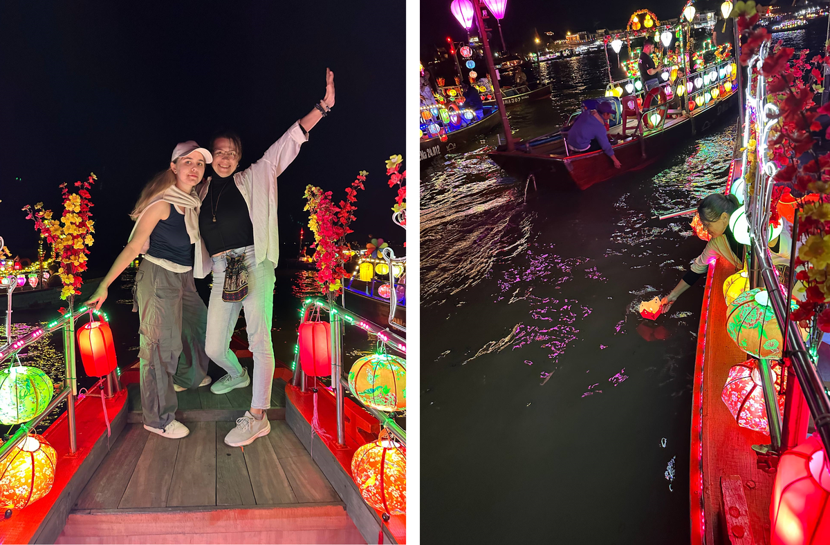 Иллюминация на воде создает ощущение праздника