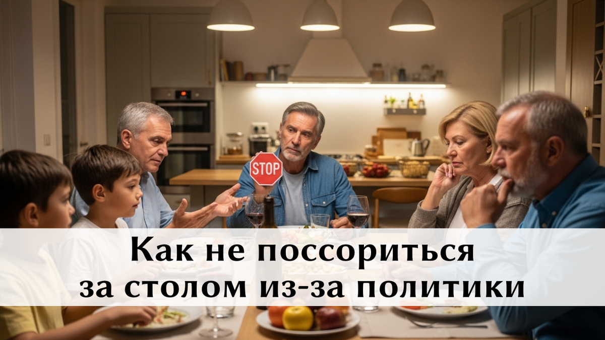 Семья спорит за столом. Напряжение в воздухе.