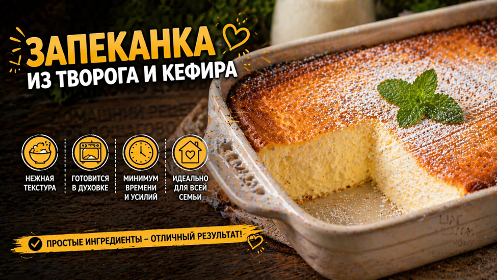 Запеканка из творога и кефира с манкой в духовке: Домашний рецепт пошагово