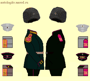 Схеме обмундирования 33-го Восточно-Сибирского стрелкового полка в 1904 году