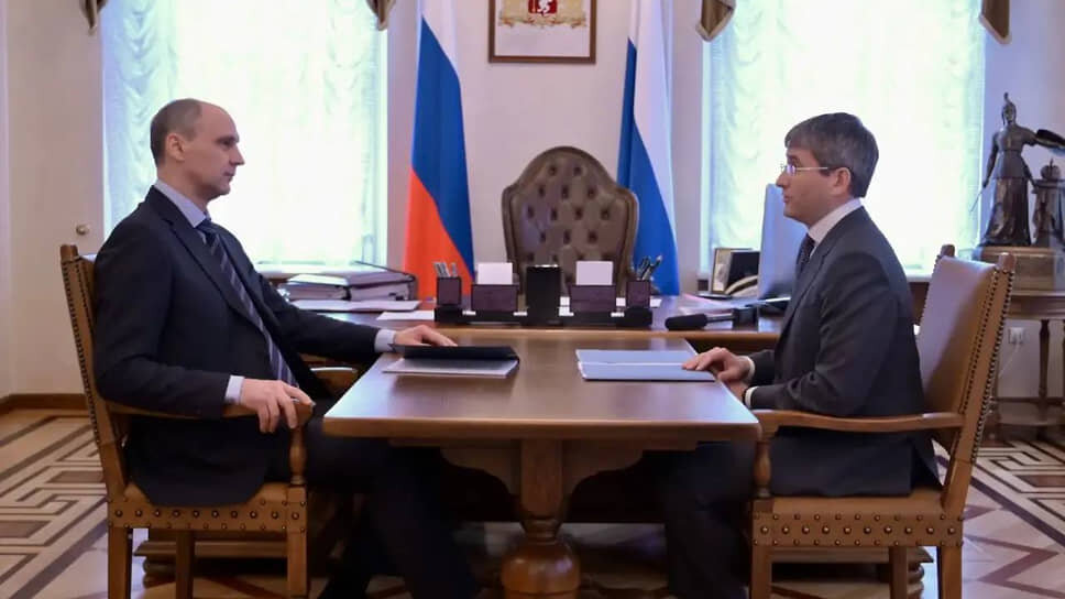 Денис Паслер и Анатолий Слудных.📷Фото: telegram-канал губернатора Свердловской области Дениса Паслера