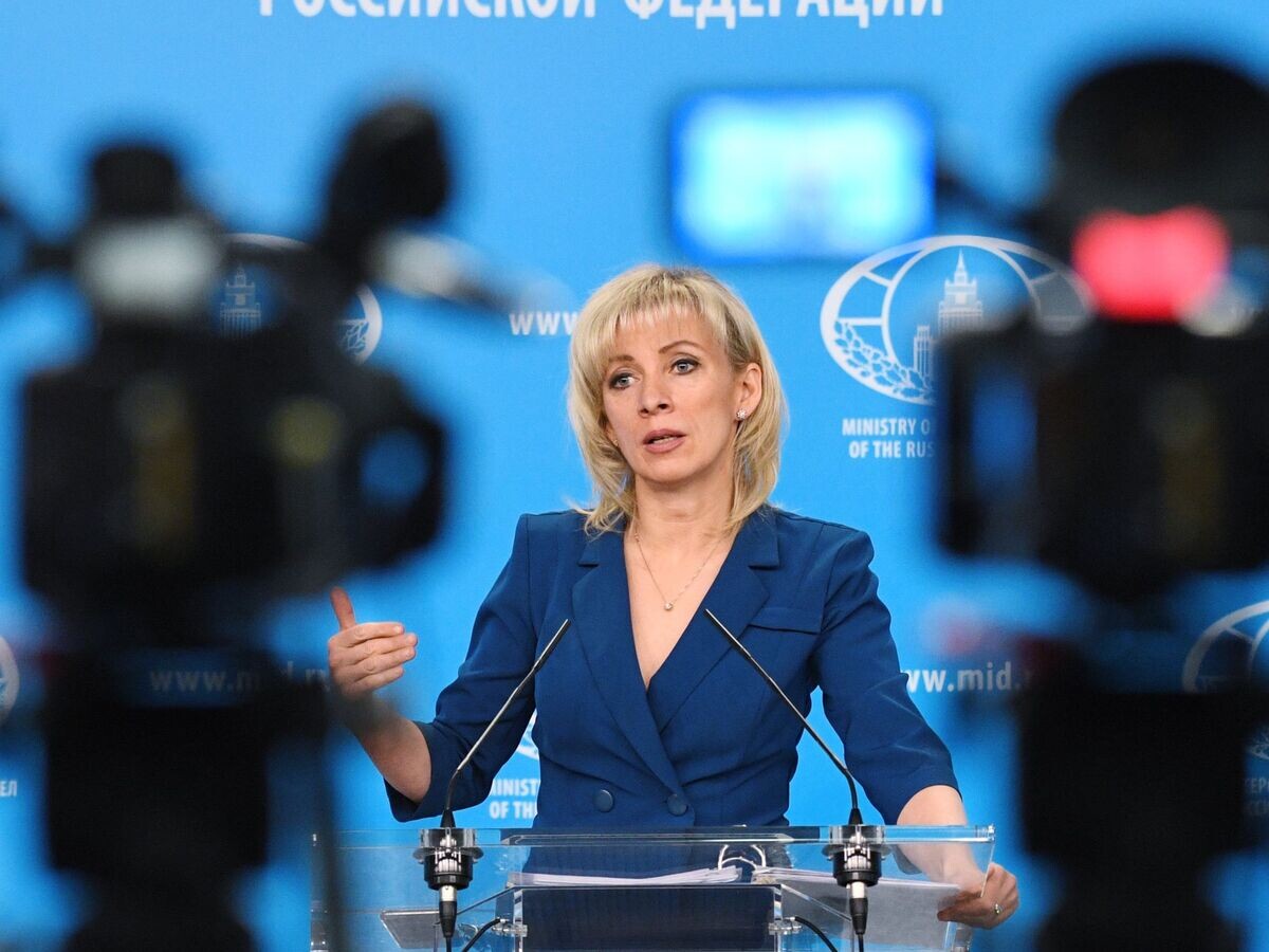    Официальный представитель министерства иностранных дел России Мария Захарова во время брифинга | © РИА Новости / Григорий Сысоев