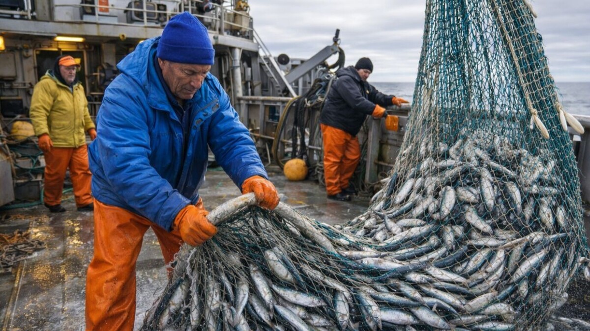 Сельдь в тралах сахалинских рыбаков.