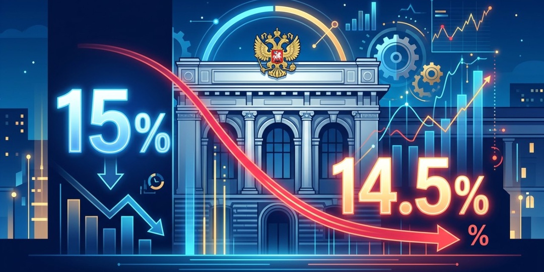 Центробанк снизил ключевую ставку до 14,5% годовых
