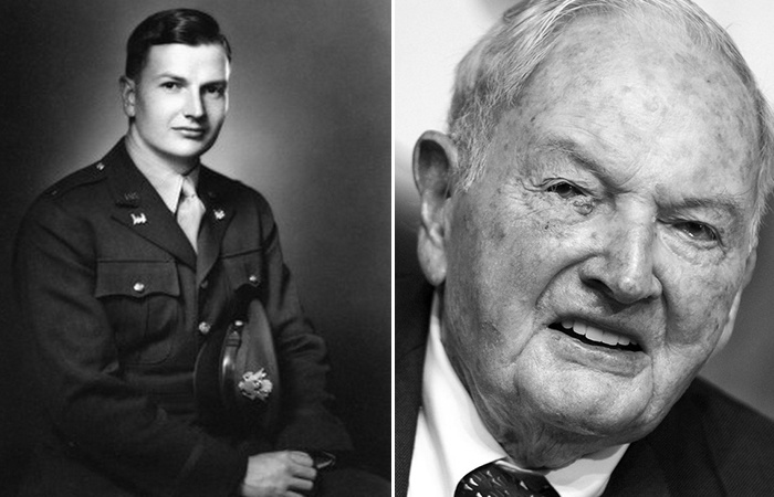 Дэвид Рокфеллер в молодые годы и в преклонном возрасте. Источник: kulturologia.ru