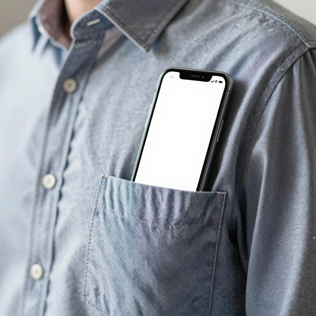 Смартфон в нагрудном кармане 