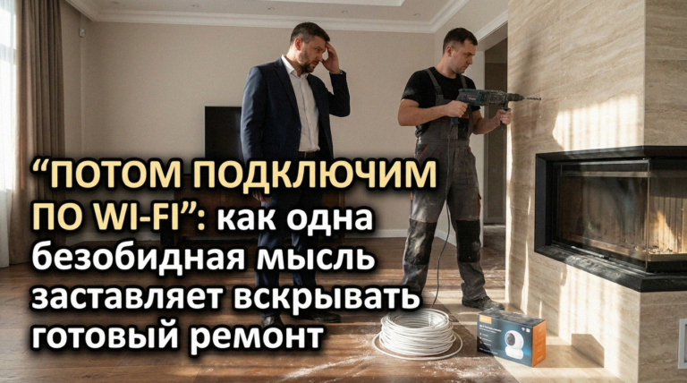    Почему фраза «потом подключим по Wi-Fi» может привести к повторному ремонту.