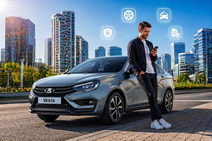 Подписка на Lada Vesta в 2026: что это и кто может взять. Обложка © ChatGPT