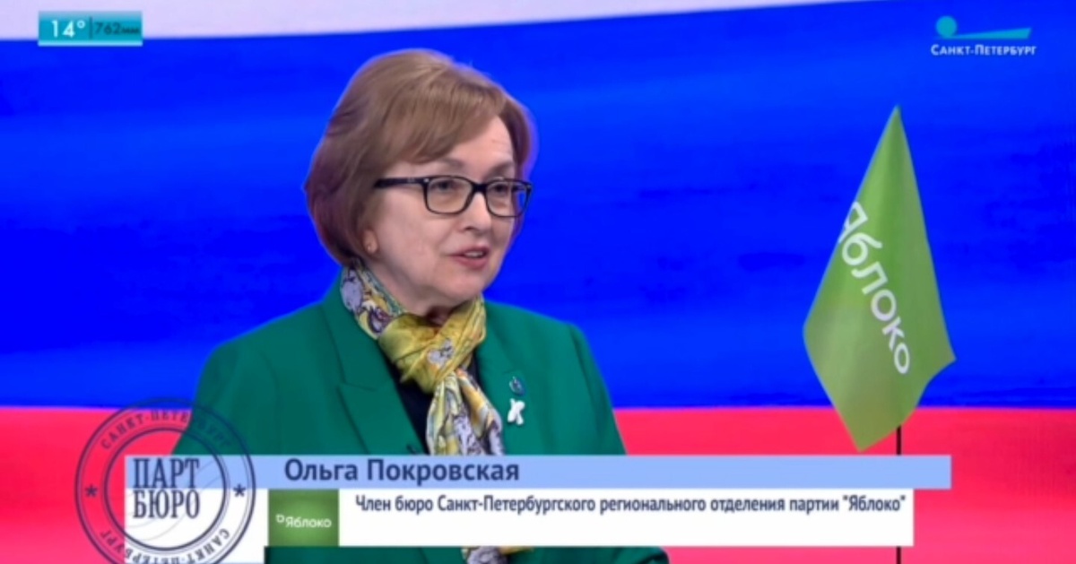 Скриншот эфира программы «Партбюро» с участием Ольги Покровской