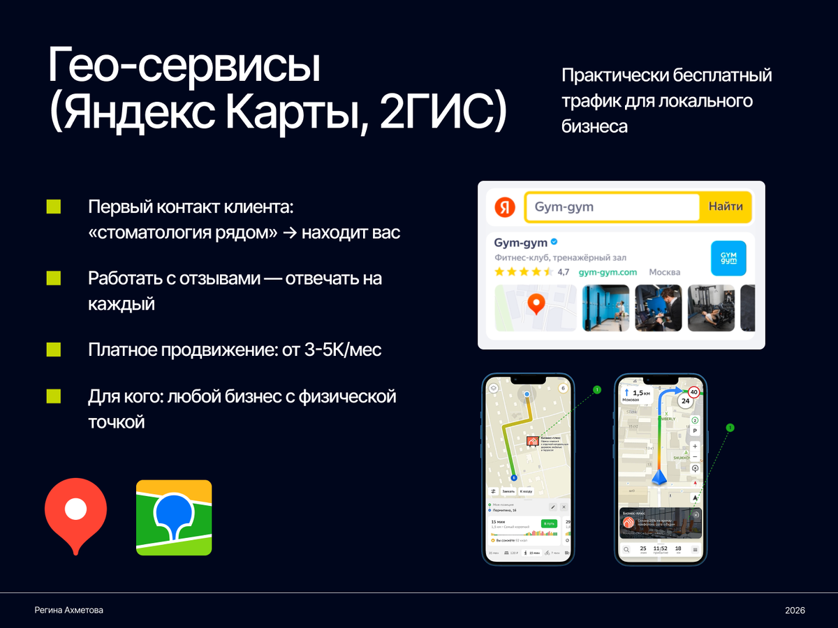 Пример рекламы в Гео-сервисах