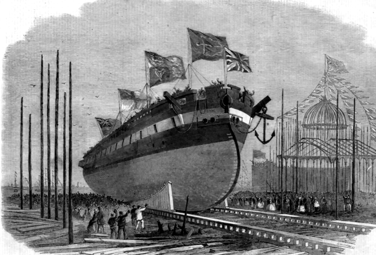 Спуск на воду британского батарейного броненосца