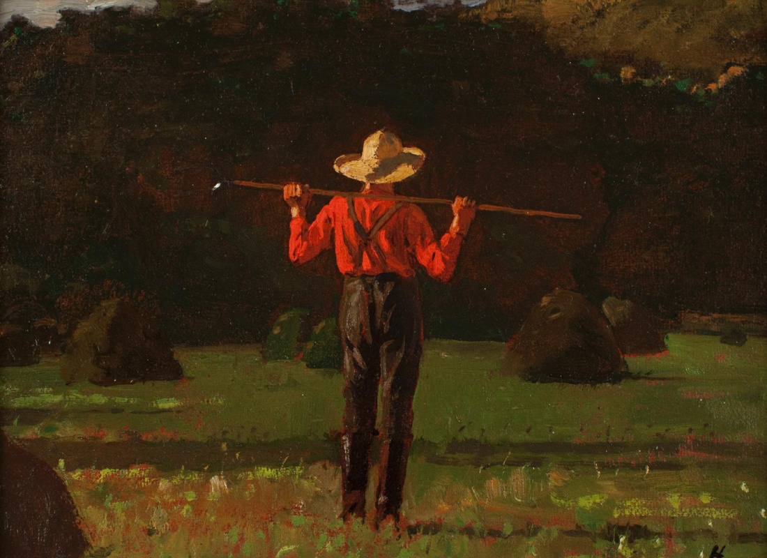     Уинслоу Хомер. Фермер с вилами. 1874