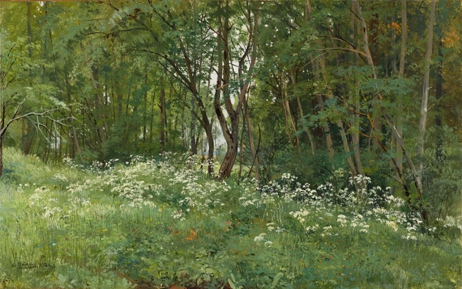 Иван Шишкин. Цветы на опушке леса. 1892-1893. Холст, масло. 42 x 67. Государственная Третьяковская галерея