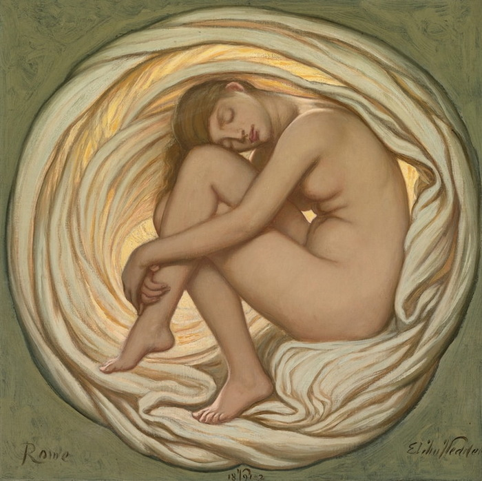 Элиу Веддер (1836–1923). Сердце розы. 1898 г. Холст, масло. D=34,3 см. Частное собрание.