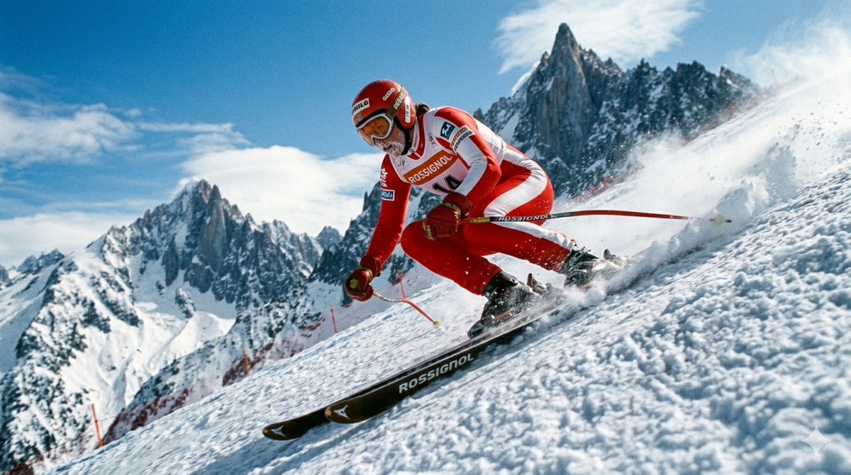 Взгляд снизу: Каково это — лететь по ледяному склону на 130 км/ч на лыжах без современной защиты.