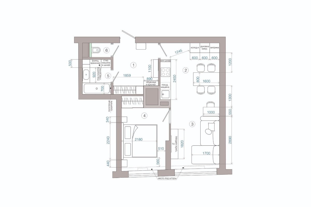 Планировочное решение и расстановка мебели