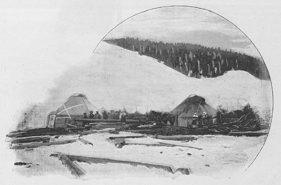 
Зимняя стоянка киргиз в горах близь выселка Охотничьего. 1897