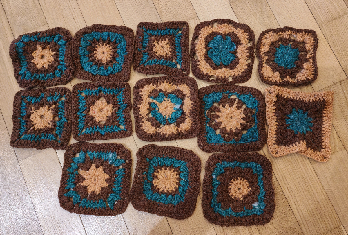 Бабушкины квадраты для сумки