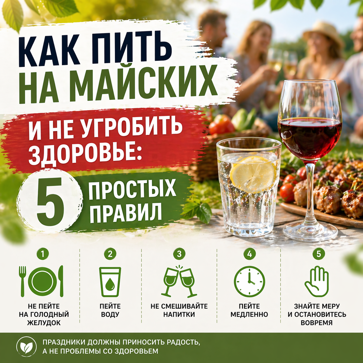 Отдыхайте с удовольствием — без вреда для здоровья! Майские без последствий — это реально!