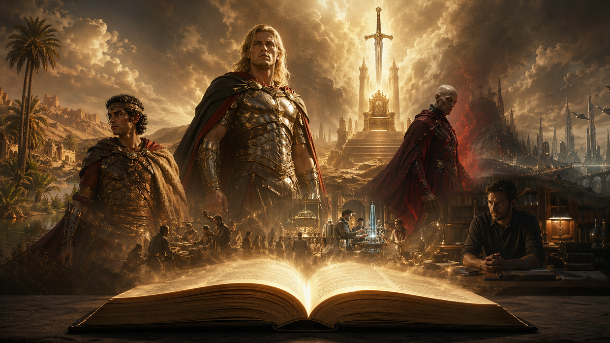 Книга показана как источник Вести: из неё выходят не отдельные эпизоды, а целый мир — святой, Вестник, противник, будущее человечества и высший символ меча и престола Господа.