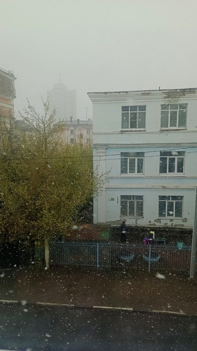 Единственное фото из окна палаты, которое я вчера сделала. Напомню, что на дворе 23 апреля.