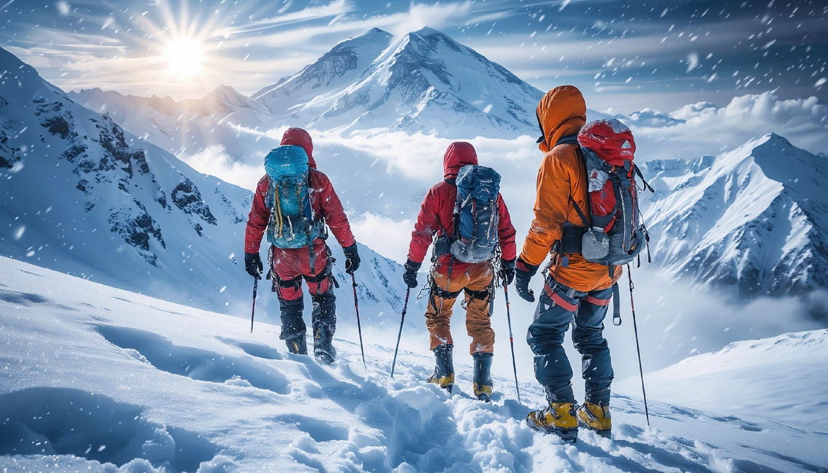 Канадские альпинисты выбрали сложный маршрут.