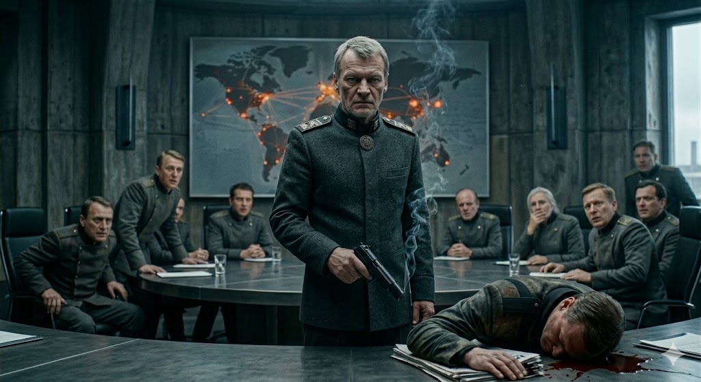 "Сикорски (Странник) убивающий в интересах системы Огненосных Творцов", иллюстрация создана сетью Джемини