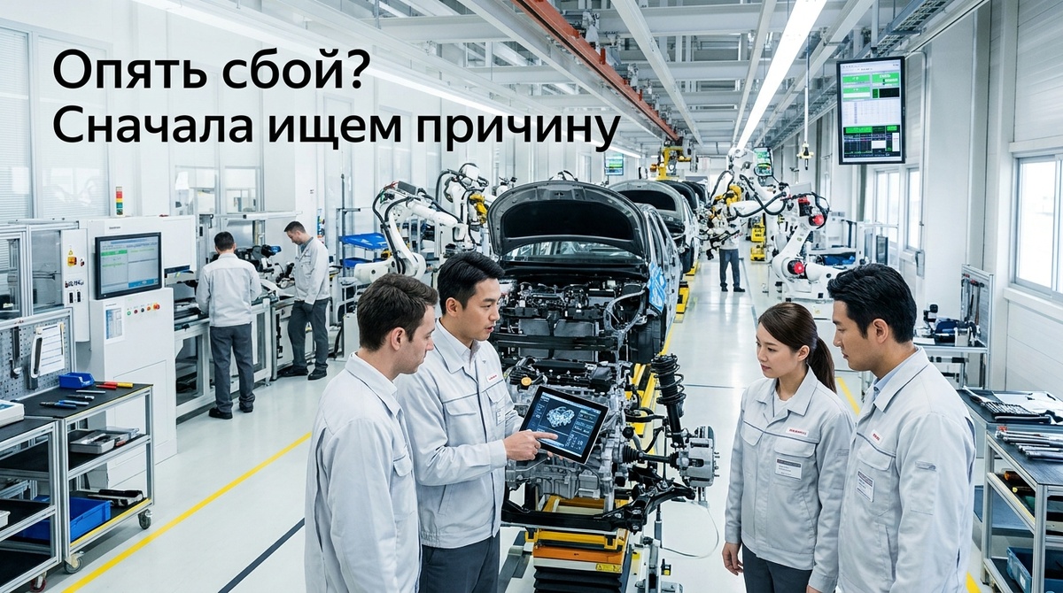 На производстве повторяющийся сбой разбирают по цепочке, а не просто снова меняют деталь.