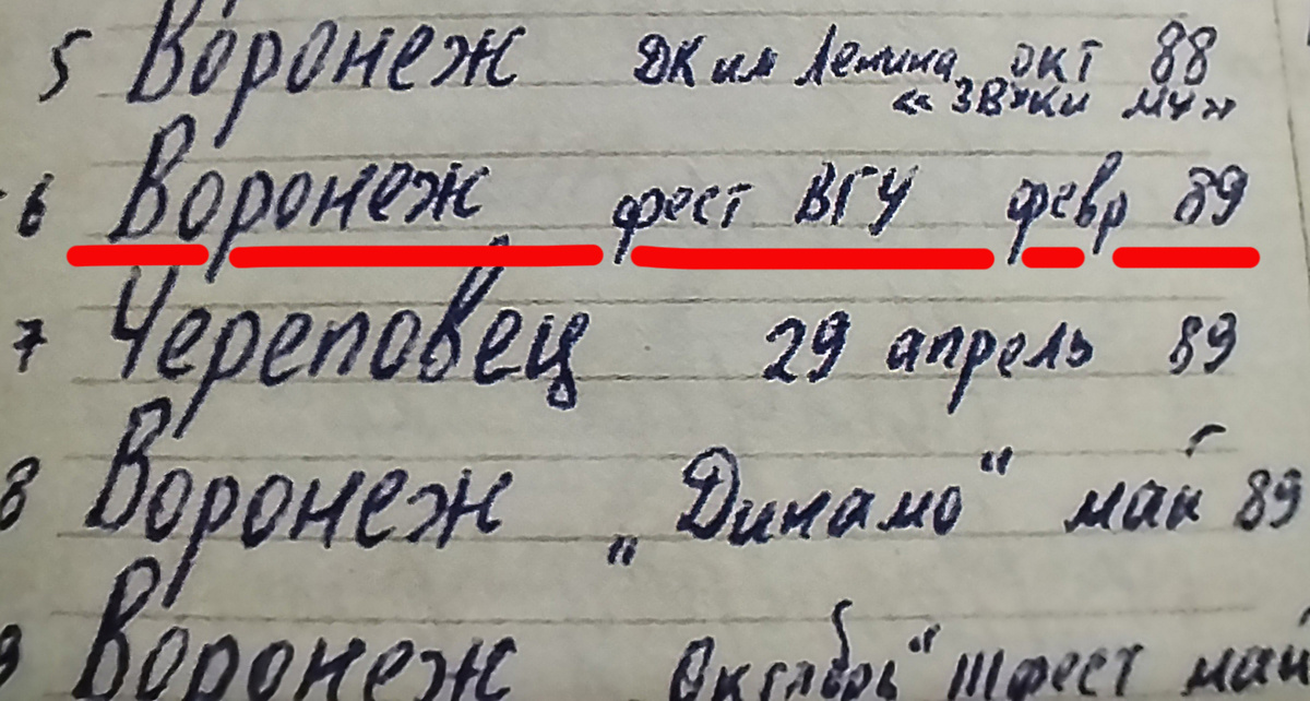 Записная книжка Юрия Хоя из книги "Черновики и рукописи легенды" (фото)