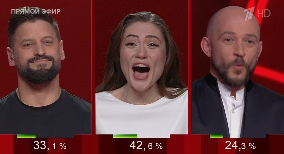    Эльмира этим вечером была — хоть и не без борьбы — сильнее. Фото: скрин видео