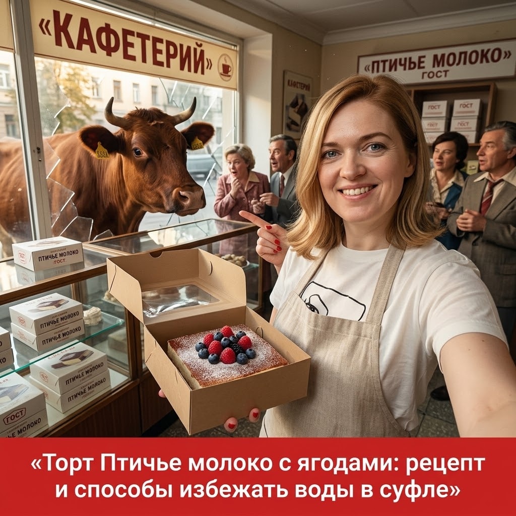    Идеальный торт Птичье молоко с декором из свежих ягод admin
