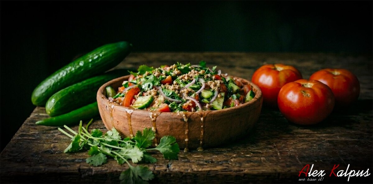 Салат по-гурийски: когда помидоры и огурцы превращаются в праздник