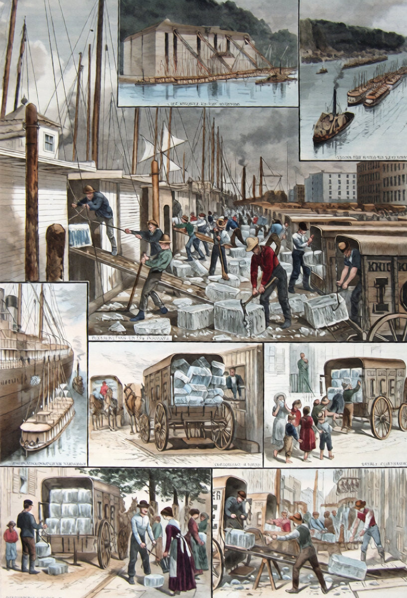 Торговля льдом. Из журнала «Harper's Weekly» 30 августа 1884 года